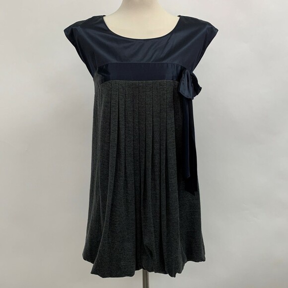 Laundry by Design Women's Dress Size 4 Gray Blue Bubble NWT Silk Wool Blend $275 - Picture 1 of 10